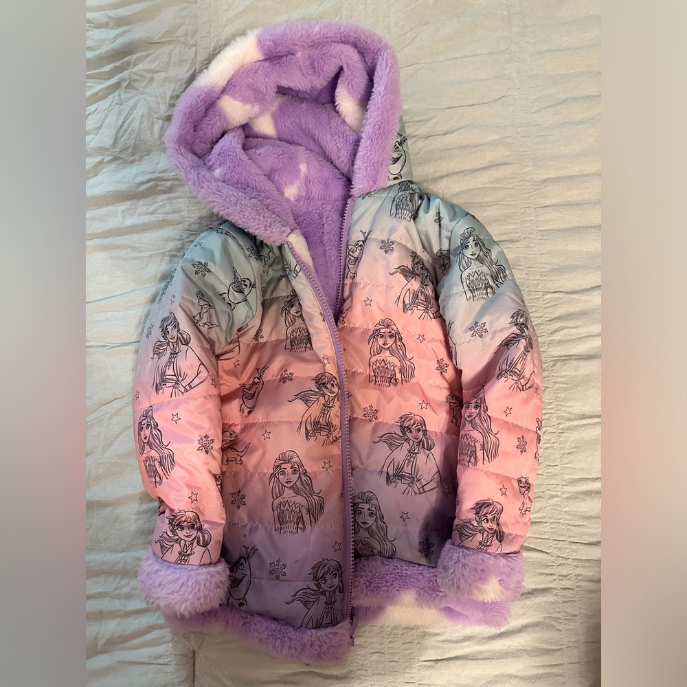 Frozen fuzzy winter jacket